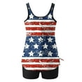 thumbnail image 6 of CALAFEBILA Swimsuits Womens Tankini 2 Piece Modest Independence Day Summer Beach 4th of July American Flag Graphic Bathing Suits, 6 of 6