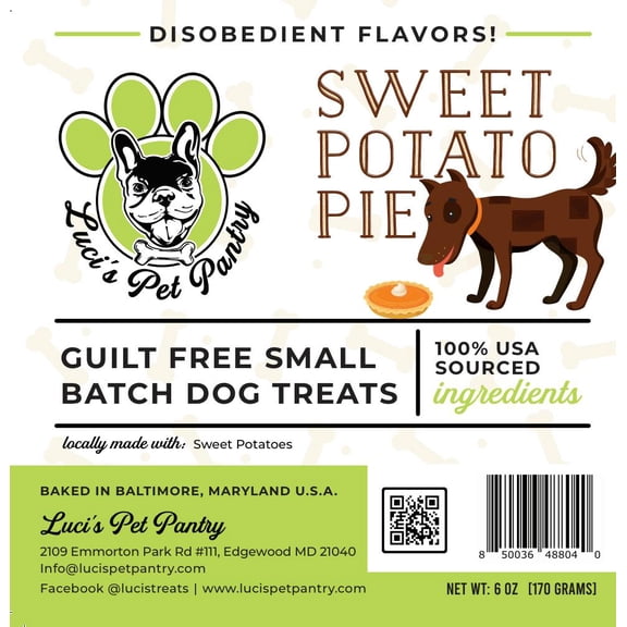 Sweet Potato Pie "Sweet Potato Biscuits" Dog & Puppy Treats! 6 oz. Treat Bag of Yummy Goodness!