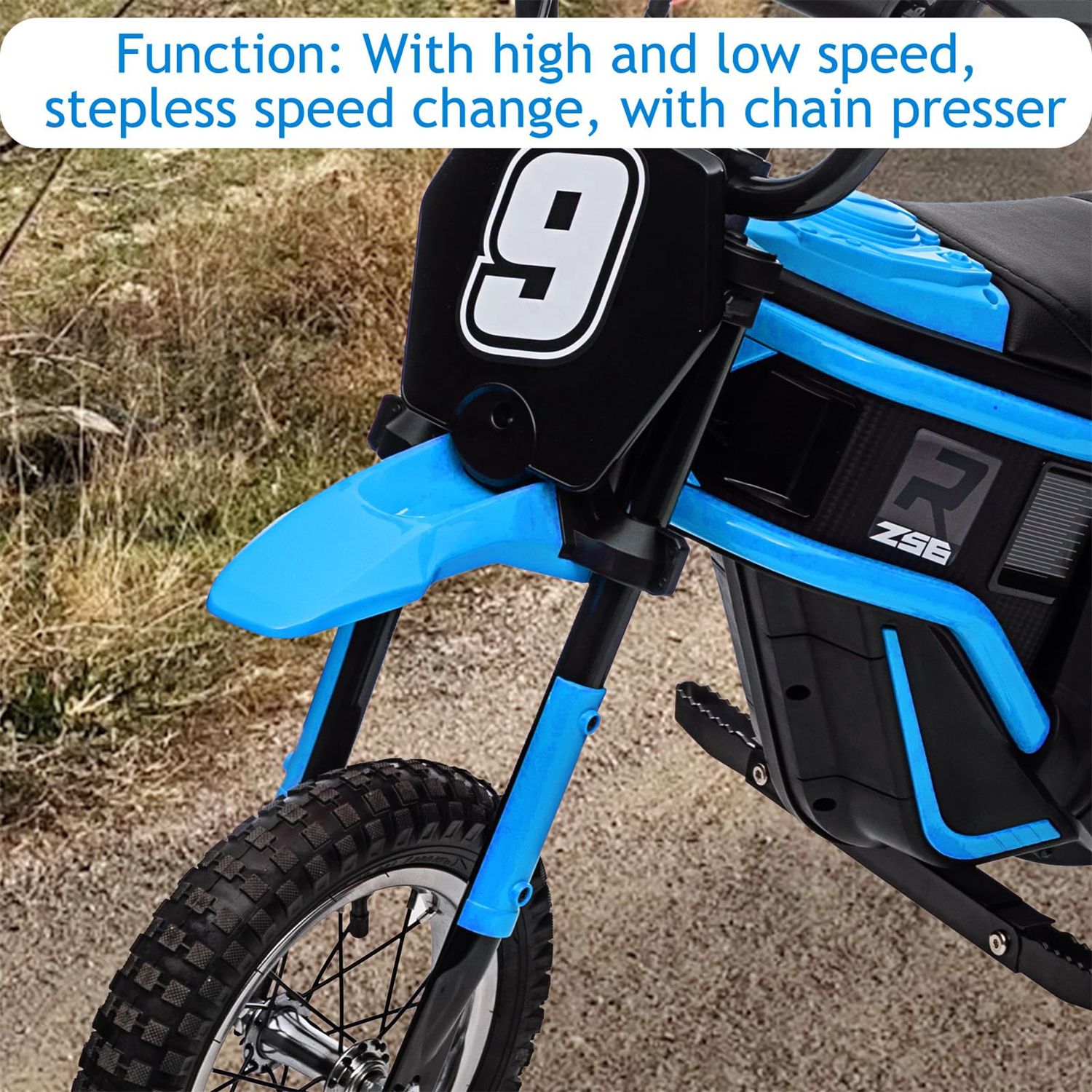 Juibresa 24V Electric Dirt Bike for Kids,Ride On Motorcycle Car with Powered 350W Brushless Motor for Boys and Girls,Max Speed 15MPH，2-Speeds,Max Weight 135 Lbs