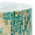 thumbnail image 5 of SAFAVIEH Presley Abstract Round Accent Table, Blue/Gold, 5 of 7