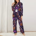 thumbnail image 3 of Bingfone Womens Pajama Sets Halloween Sweet Candy Print,Long Sleeve Loungewear Pajamas Set-Small, 3 of 9