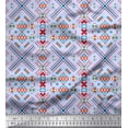 thumbnail image 1 of Soimoi Georgette Viscose Fabric Cross Sign & Triangle Geometric Printed Fabric 1 Yard 42 Inch Wide, 1 of 1