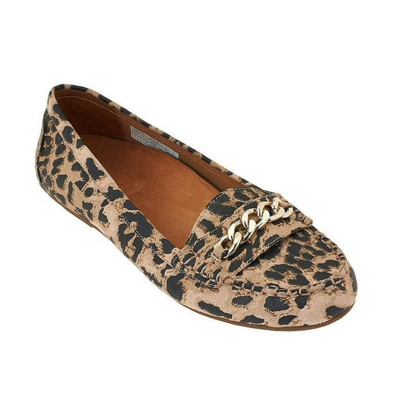 Vionic By Orthaheel Chill Mesa Tan Leopard Moccasins Walmart