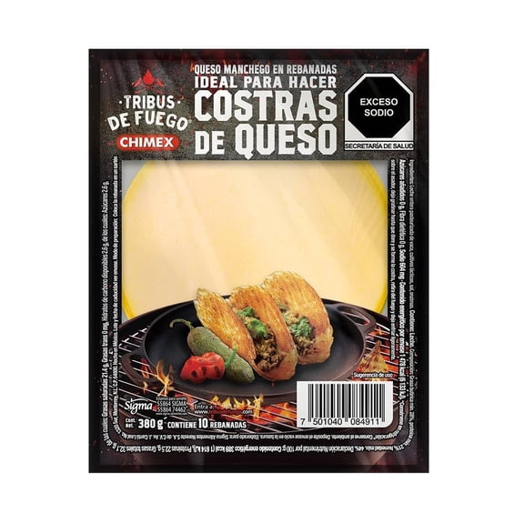 Queso manchego Chimex Tribus de Fuego 10 rebanadas