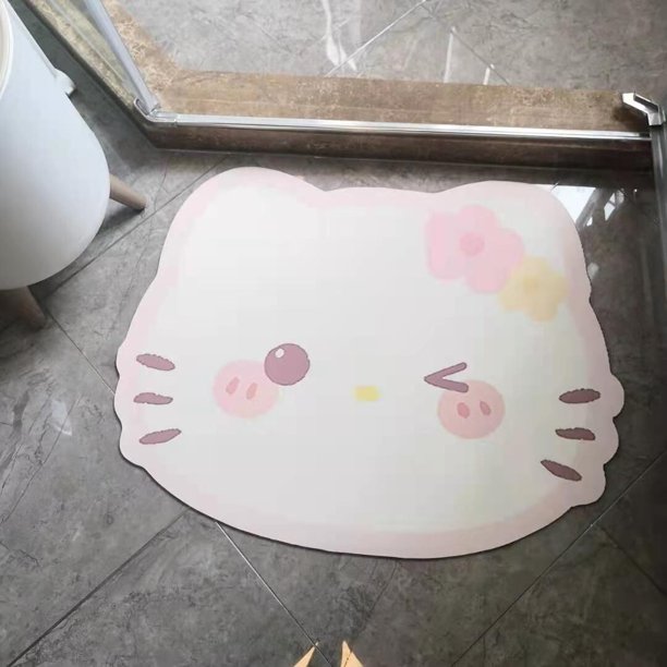 Sanrio-alfombra de Hello Kitty para mujer, alfombrilla antideslizante de dibujos animados, manta estética Y2k, decoración del baño del hogar, felpudo bonito Fivean unisex