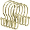 thumbnail image 1 of TENOVEL 24 pcs Double Shower Curtain Hooks Rings, for Shower Curtain Shower Hangers Rings for Shower Rods-Gold, 1 of 8