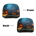 thumbnail image 6 of Kdxio Spooky Halloween Pattern Print 2 Piece Car Head Rest Covers Set Auto Front/Rear Seats Headrest Cover Universal Fit Most Cars,Sedan, SUV, 6 of 9