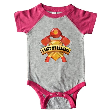 

Inktastic I Love My Grandpa- Firefighter Axes Badge Helmet Gift Baby Boy or Baby Girl Bodysuit