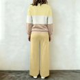 thumbnail image 4 of Yotami Women Tracksuit Set, Color Block Zip Up Sweatshirt And Wide Leg Pants, Casual Fall Matching Outfit With Pockets, 4 of 5