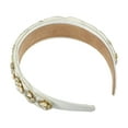 thumbnail image 6 of Unique Bargains 1 Pc Bling Rhinestone Headband for Women White Rhinestone Wide Edge Headband 5.12"x1.89", 6 of 7