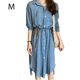 thumbnail image 1 of Vestido camisero Vestido midi de gasa transpirable con bolsillo informal de manga larga, Azul, M Advancent AP001472-07B, 1 of 7