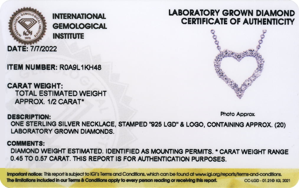 Forever Facets 1/2 CT TW Lab Grown Diamond Heart Necklace in Sterling Silver, Adult Female