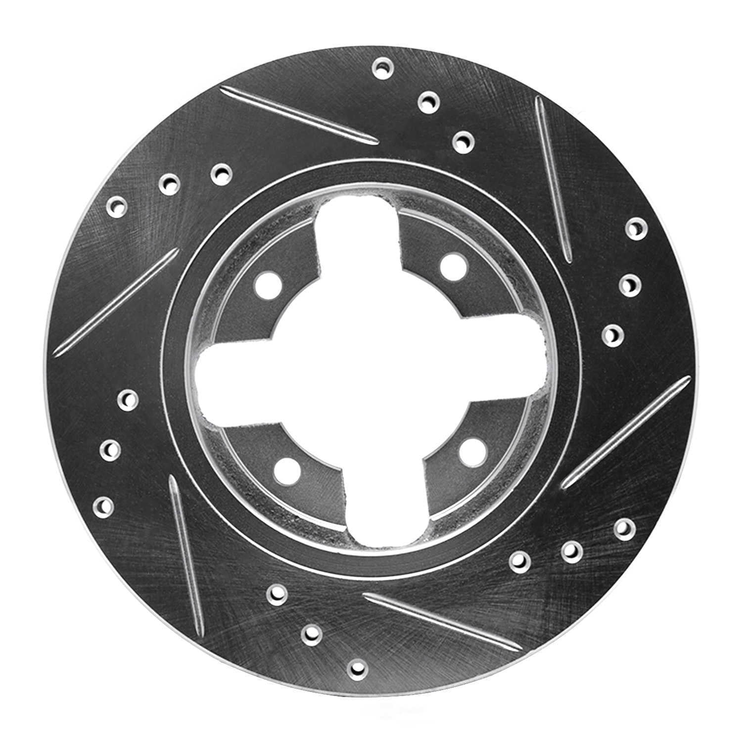 Dynamic Friction Company 631-67074L DFC Brake Rotor - Drilled And Slotted - Silver