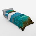thumbnail image 3 of Ambesonne Ocean Bedding Set 4 Pcs, Anchored Boats in Sea, Queen, Teal Blue Green, 3 of 3