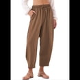 thumbnail image 2 of Pantalones Rectos Holgados Informales de Algodón y , Color Café, Talla XL, 2 of 5