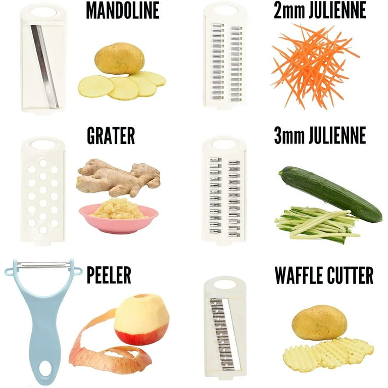 5-in-1 Vegetable Julienne Food Peeler Hand Mandoline Kitchen Slicer Cutting Tool 5-in-1 Vegetable Julienne Food Peeler Hand Mandoline Kitchen Slicer Cutting Tool