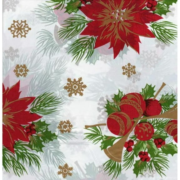 Christmas Table Cloth, Holiday Cover - Plastic - Rectangle - 54 in. x 108 in. - 1 Piece