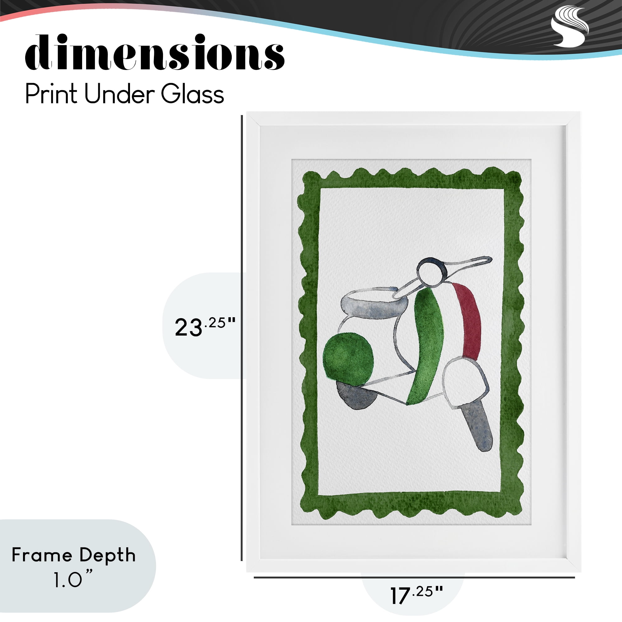 Stupell Industries Italian Motor Scooter White Framed Print Under Glass, design by Camila Juncos