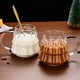 thumbnail image 5 of Tazas de cristal transparentes con asas, tazas de café americano de cristal para hielo, tazas de leche para el hogar, 350ml, 5 of 6