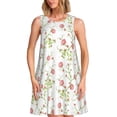 thumbnail image 1 of Disketp Roses Flowers para Vestido sin Mangas para Mujeres, Vestidos de Verano para Mujeres, Casual y Holgado para la Playa, 1 of 7