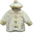 thumbnail image 2 of B-One Kids Girls Soft Faux Fur Jacket with Beret Hat, Toddler Girls, Size 4T, Two-Tone Ivory/ Beige, 2 of 3