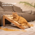 thumbnail image 2 of CheerPals Solid Wood Cat Scratcher Ramp with 100% Natural Sisal Pad, Interactive Sisal Balls & Teaser Toy, Heavy Duty Furniture Protector for Indoor Cats, Supports up to 80 lbs, 2 of 9