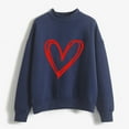 thumbnail image 4 of YOTMKGDO Valentines Sweater Women, Heart Sweater for Women Outenwear Coats Women Sweatshirt Top Long Sleeved Sweatshirt Casual Blouse Temperament Pullover Top Navy+XXL, 4 of 5