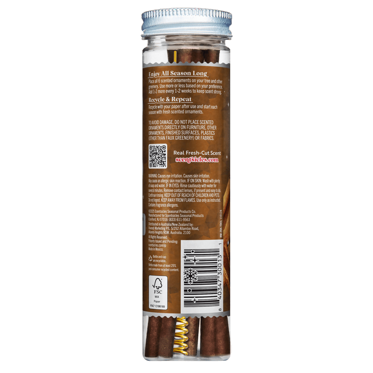 Scentsicles Scented Ornament Sticks, Home Smell Good Cinnamon, 6pc