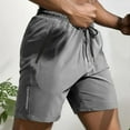 thumbnail image 2 of Men's Casual Shorts Mens Button Shorts Fuzzy Mens with Pockets Athletic Short Athletic Little Year Men Tennis Workout Men Pack Pt Active Quick Y Men's Summer Grey M, 2 of 4