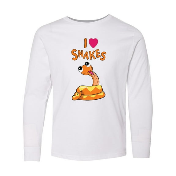 Inktastic I Love Snakes Long Sleeve Youth T-Shirt