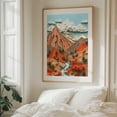 thumbnail image 6 of Assemblage 03 Orange Mountains - India Illustration Landscape Autumn Nature Wildlife Scenic Surrealism Unframed Wall Art Print 18 x 24 inches, 6 of 13