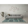 thumbnail image 3 of Ahgly Company Indoor Rectangle Abstract Light Blue Contemporary Area Rugs, 8' x 10', 3 of 4