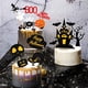 thumbnail image 3 of 3 juegos de adornos para tarta de feliz cumpleaños, decoraciones de Halloween, casa fantasma con purpurina negra, calabaza, gato, murciélago fantasma, temática de Halloween, 3 of 5