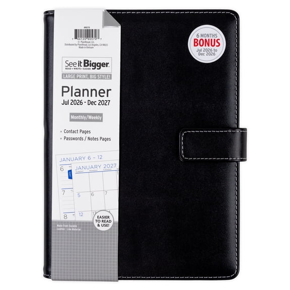 See It Bigger 18-Month Padfolio Planner, July 2026 - December 2027