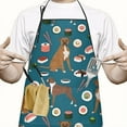 thumbnail image 2 of Boxer Dog Pitbull Terriers Dog and Sushi Apron-Garden Aprons for Women with Pockets-Cotton Linen Waterproof Kitchen Cooking Gardening Aprons Adjustable for Kitchen,Cooking,BBQ and Salon 33x27 Inch, 2 of 5