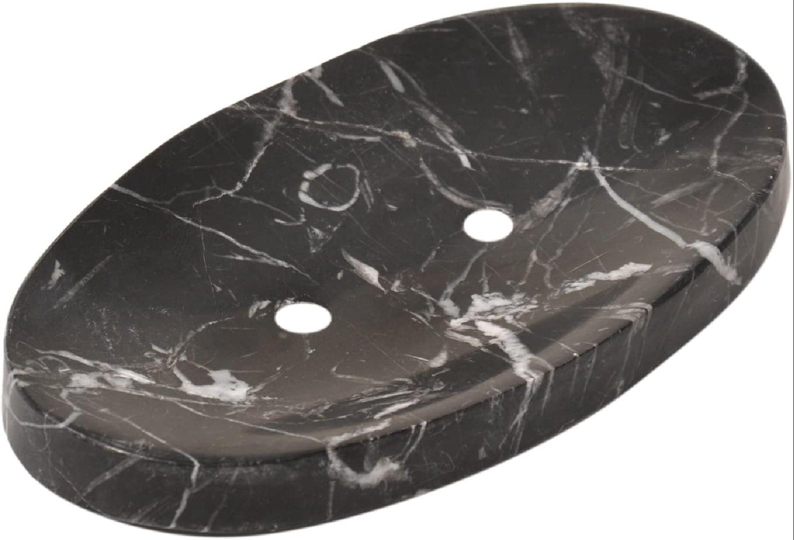 Black Marble Soap Dish Polished and Shiny Marble Dish Holder