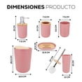thumbnail image 2 of Juego de 6 Piezas para Baño | Set de Accesorios de Plastico Para Baño | Kit de 6 pzas Modernos para Baño | Accesorios de Bambu, 2 of 4