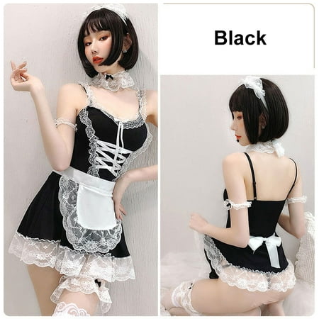 

Women s Erotic Lingerie Set Lace Sling Sleepwear Dress Uniform Outfits M