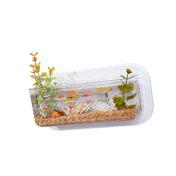 Tizuqe Clear Plastomer Wall Fish Bowl Hydroponic Wall Rack Aquariums Fish Tanks