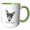 Green/White, variant on 3drose, Shorthair Chihuahua Dog Portrait in Black and White. Dog Breed Gift, 11oz Magic Transforming Mug