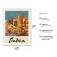 thumbnail image 2 of Varanasi India - Ganges River - (Banares Banaras Kashi) in Uttar Pradesh - Burning Ghat - Vintage Travel Poster by Charles Baskerville c.1959 - Japanese Unryu Rice Paper Art Print 24 x 32 in, 2 of 4