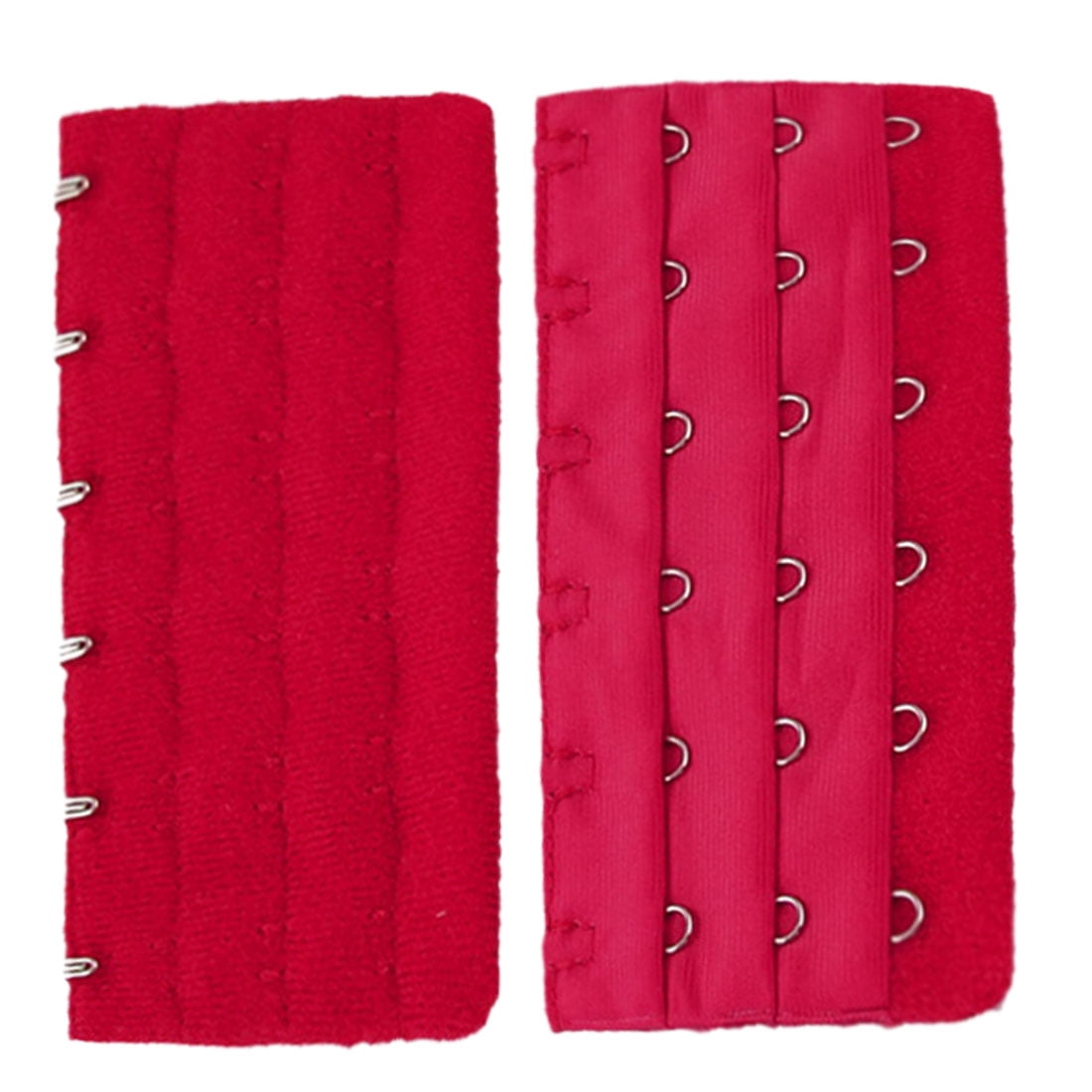 Women Red 3 x 6 Positions Hook Eye Tape Bra Strap Extender 3 Pcs