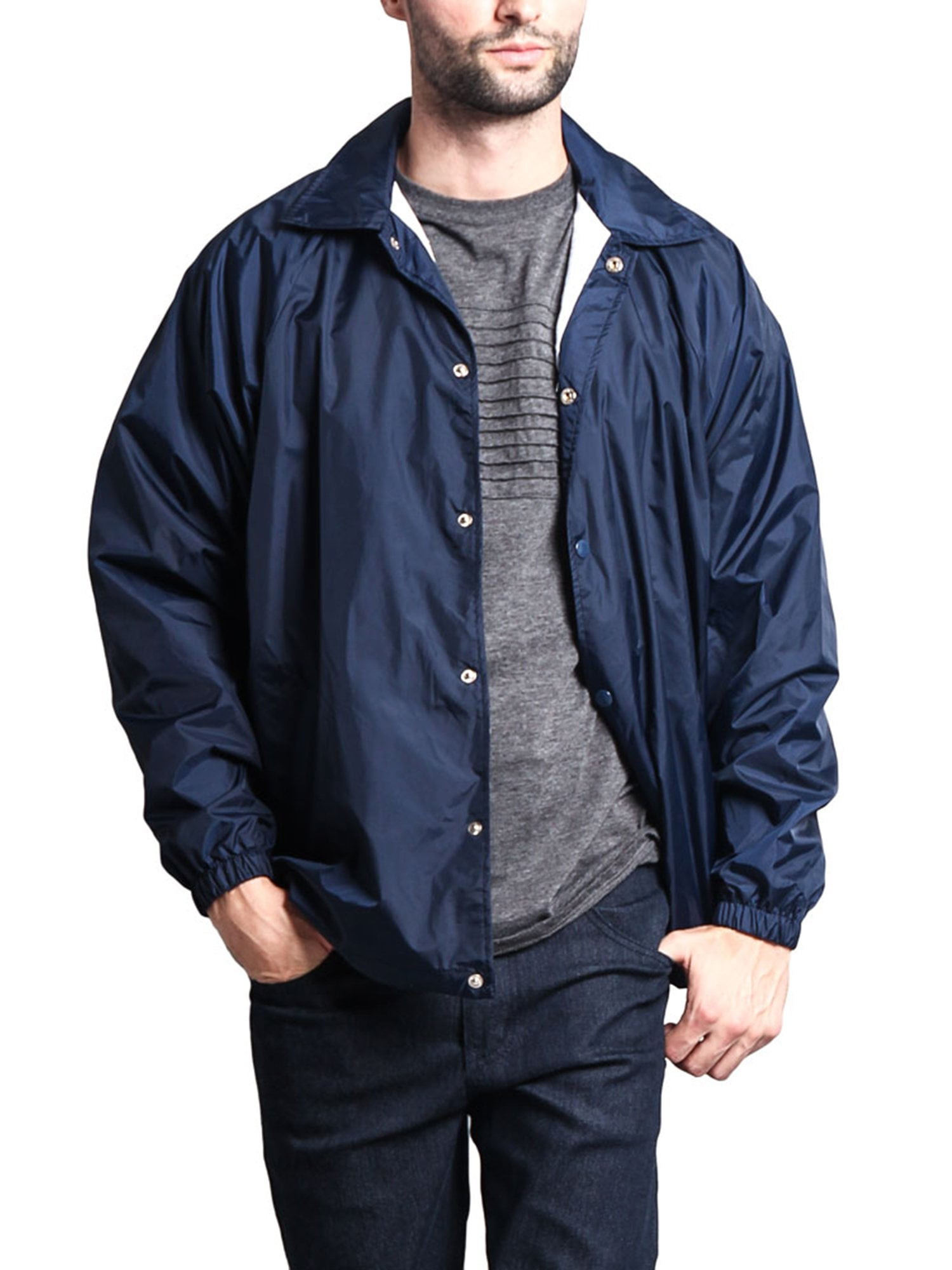 Men's Waterproof Windbreaker Jacket VOS - Navy - Medium - Walmart.com
