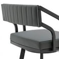thumbnail image 5 of Scranton 26" Swivel Modern Black Metal and Slate Gray Faux Leather Barstool, 5 of 8