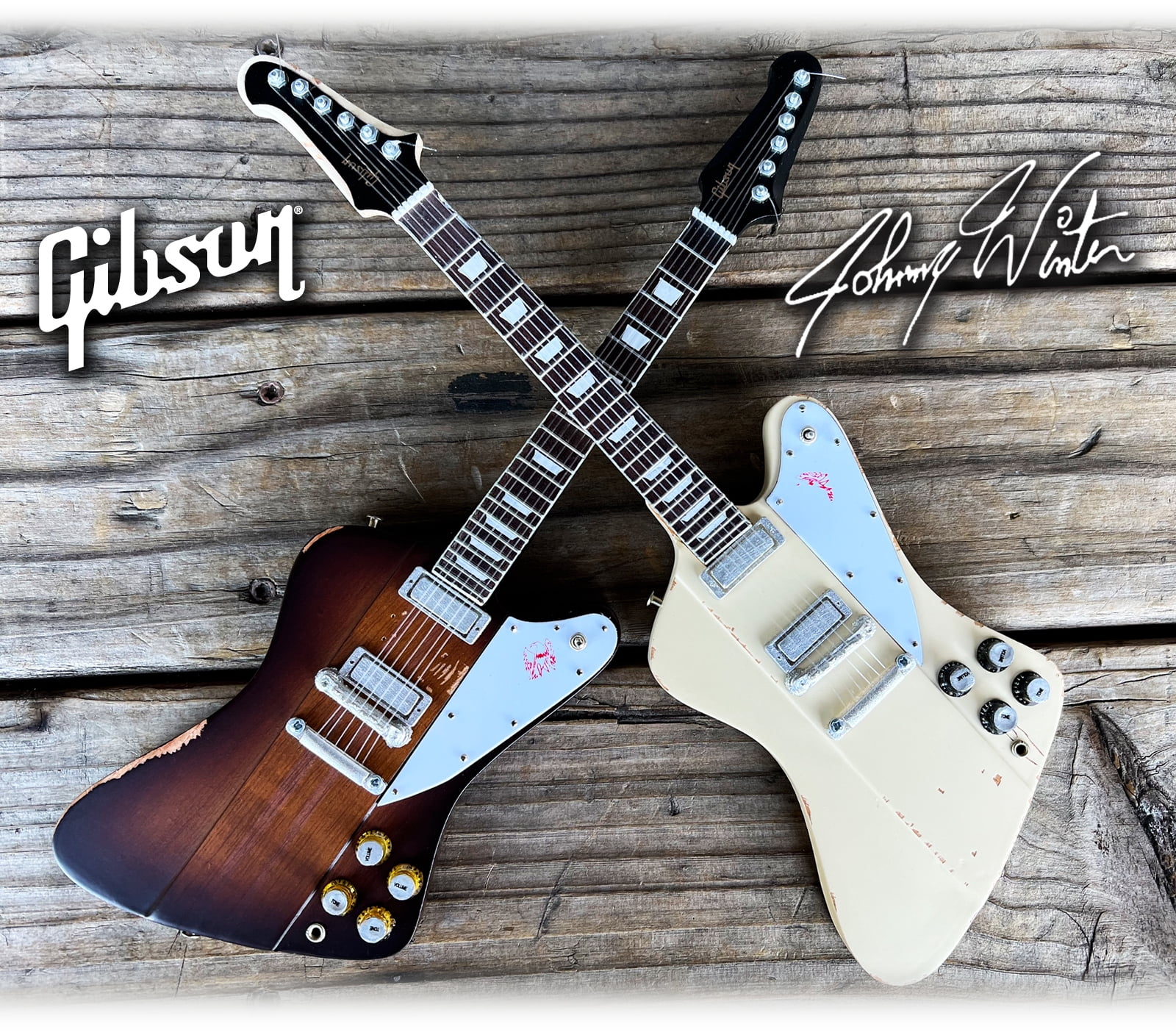 Johnny Winter Gibson Firebird V 1963 Sunburst 10 Inch Miniature Guitar