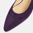 thumbnail image 4 of FSJ Women Comfortable Sturdy kitten Low Heels Pumps Slip On Almond Closed Toe Office Work Wedding Casual Dressy Shoes Size 8 Purple, 4 of 4