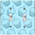 thumbnail image 1 of Metal Light Switch Wall Plate Outlet Cover (Cupcake Sprinkles Dessert Treat Teal Pattern - Double Toggle), 1 of 2