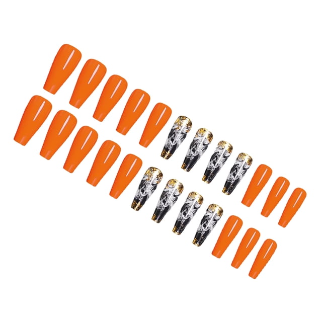 Soidarity Uñas postizas de ataúd de longitud, resistentes a los arañazos, uñas a presión, punta de uñas removible, pegatinas de manicura ajustables Arte de uñas tipo 7 Soidarity CE012296-07B