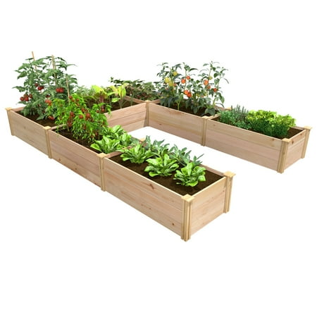 Greenes Fence Premium Cedar 8' x 12' x 16.5" U-Shaped Raised Garden Bed