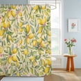 Bathroom Shower Curtain Vintage Farm Lemon Leaves Waterproof Shower ...